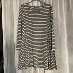 Stylus Grey and White Striped Dress